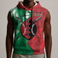 Personalized Kenya Maasai Shield Sleeveless Hoodie Green Red Kenyan Lion Half Style - African Pride