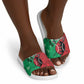 Personalized Kenya Maasai Shield Slide Sandals Green Red Kenyan Lion Half Style