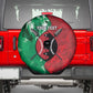 Personalized Kenya Maasai Shield Spare Tire Cover Green Red Kenyan Lion Half Style - African Pride