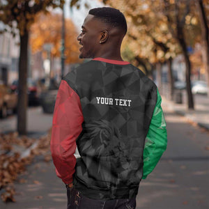 Personalized Kenya Maasai Shield Sweatshirt Green Red Kenyan Lion Half Style - African Pride