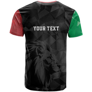 Personalized Kenya Maasai Shield T shirt Green Red Kenyan Lion Half Style - African Pride