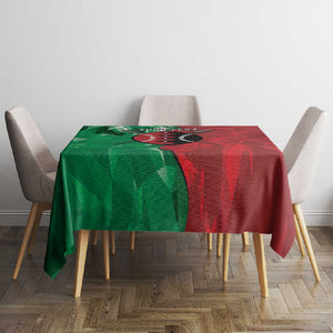Personalized Kenya Maasai Shield Tablecloth Green Red Kenyan Lion Half Style - African Pride