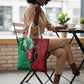 Personalized Kenya Maasai Shield Tote Bag Green Red Kenyan Lion Half Style