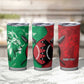 Personalized Kenya Maasai Shield Tumbler Cup Green Red Kenyan Lion Half Style - African Pride
