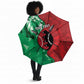 Personalized Kenya Maasai Shield Umbrella Green Red Kenyan Lion Half Style