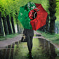 Personalized Kenya Maasai Shield Umbrella Green Red Kenyan Lion Half Style
