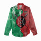 Personalized Kenya Maasai Shield Women Casual Shirt Green Red Kenyan Lion Half Style - African Pride