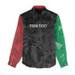 Personalized Kenya Maasai Shield Women Casual Shirt Green Red Kenyan Lion Half Style - African Pride