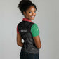 Personalized Kenya Maasai Shield Women Polo Shirt Green Red Kenyan Lion Half Style - African Pride