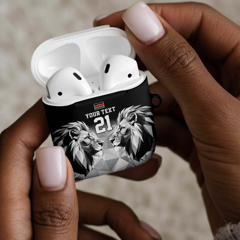 Custom Rugby Africa Kenya AirPods Case Black Kenyan 22-23 Motif