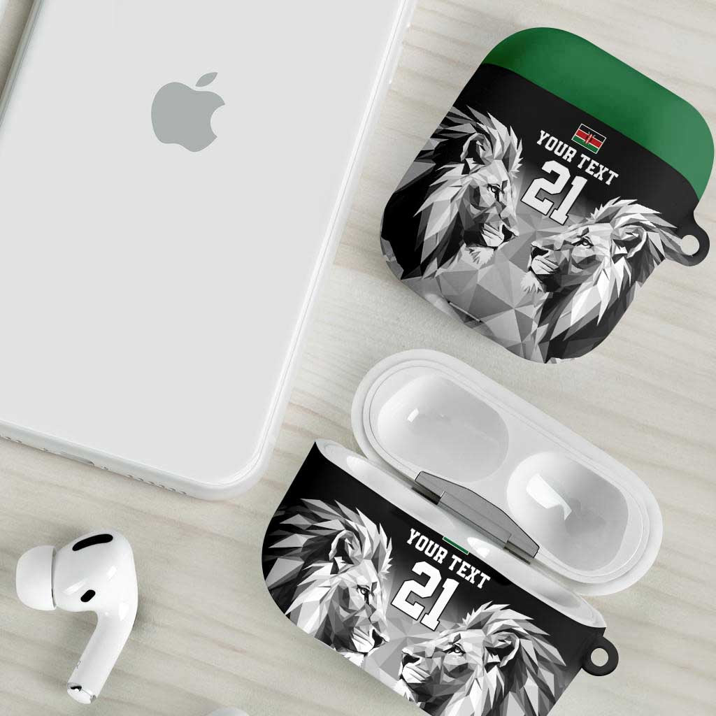 Custom Rugby Africa Kenya AirPods Case Black Kenyan 22-23 Motif