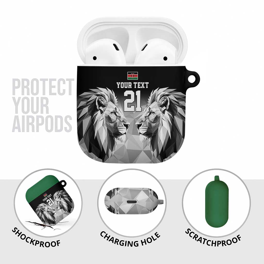 Custom Rugby Africa Kenya AirPods Case Black Kenyan 22-23 Motif