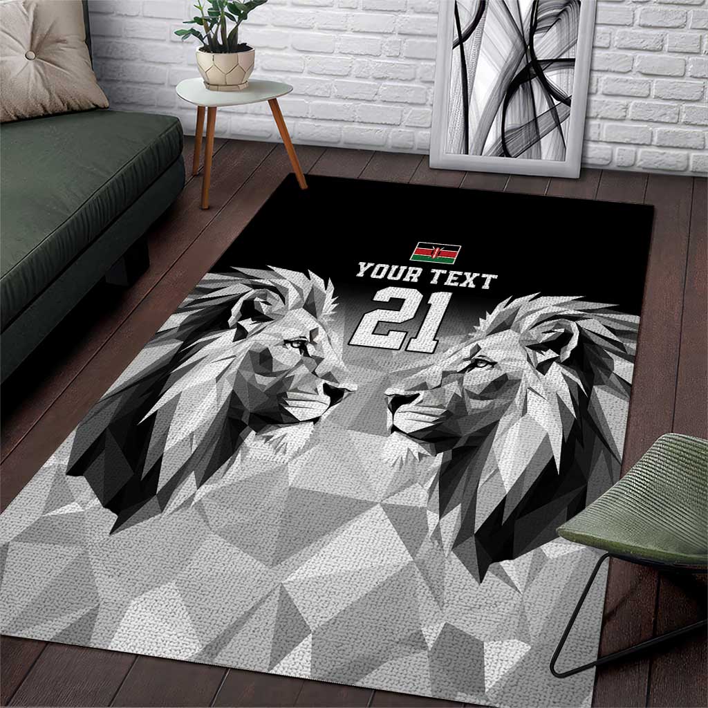 Custom Rugby Africa Kenya Area Rug Black Kenyan 22-23 Motif - African Pride
