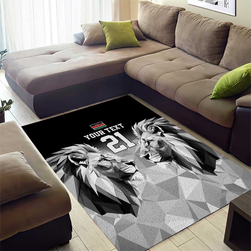 Custom Rugby Africa Kenya Area Rug Black Kenyan 22-23 Motif - African Pride