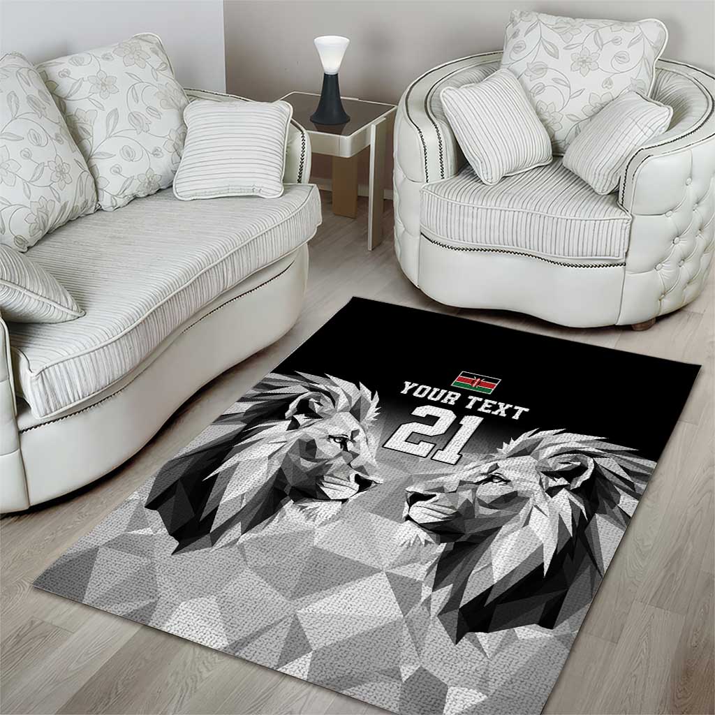 Custom Rugby Africa Kenya Area Rug Black Kenyan 22-23 Motif - African Pride