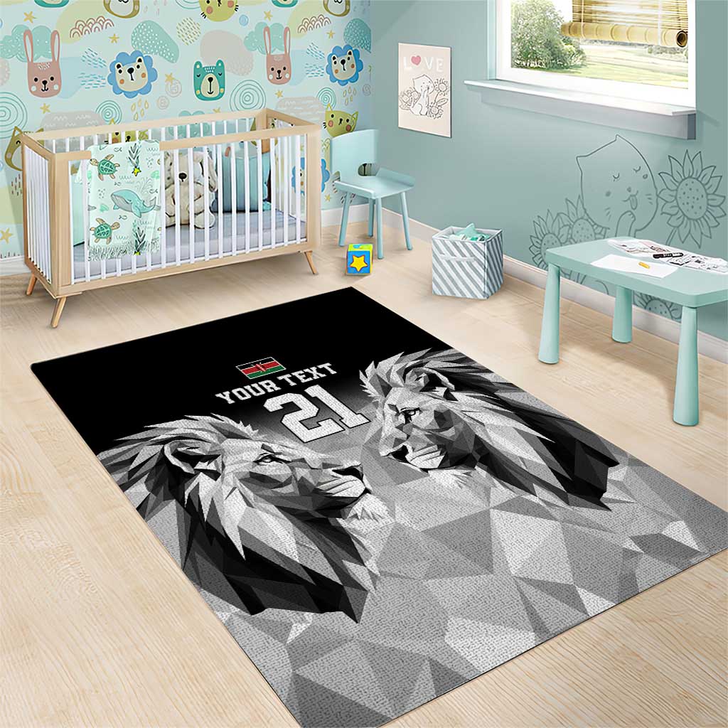 Custom Rugby Africa Kenya Area Rug Black Kenyan 22-23 Motif - African Pride