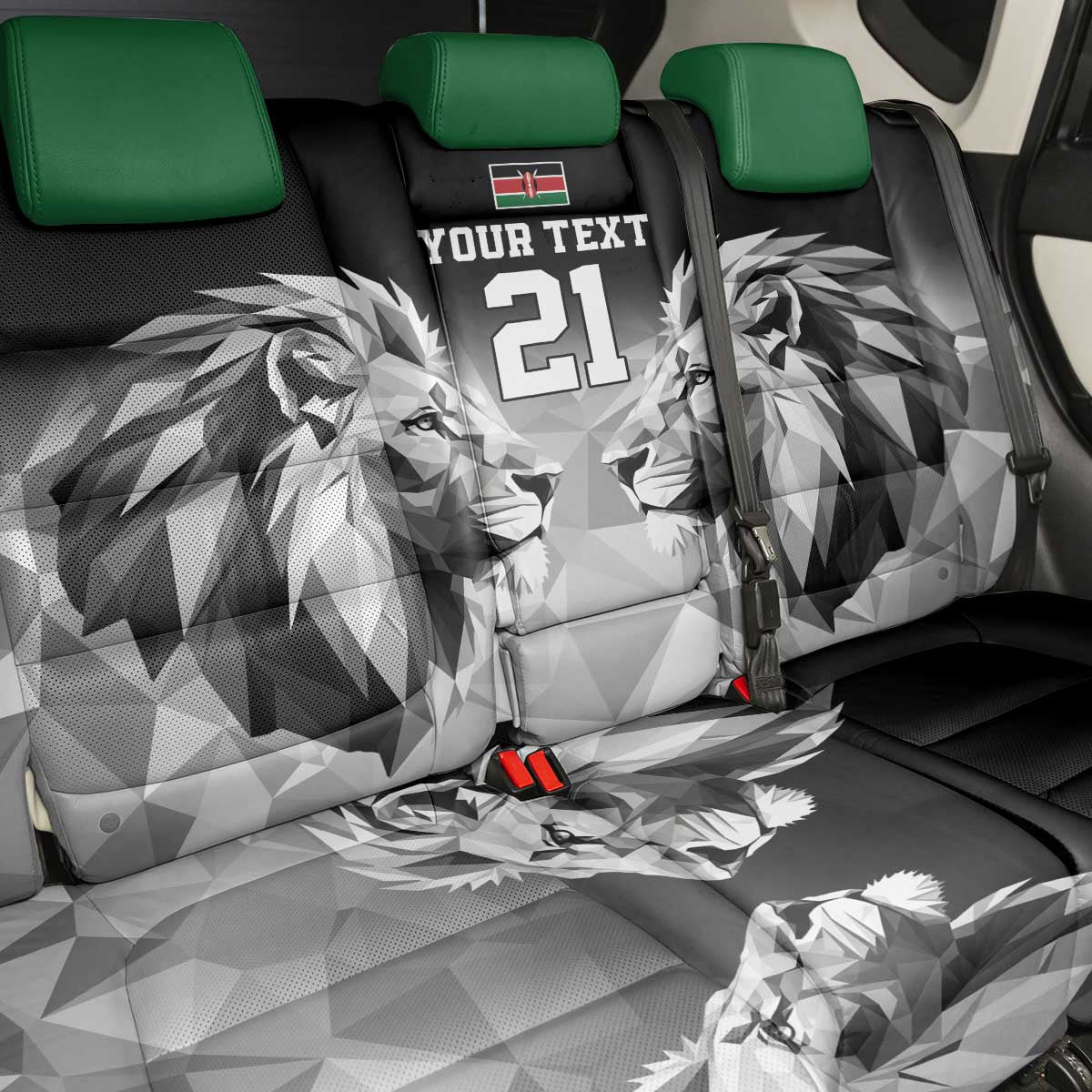Custom Rugby Africa Kenya Back Car Seat Cover Black Kenyan 22-23 Motif - African Pride
