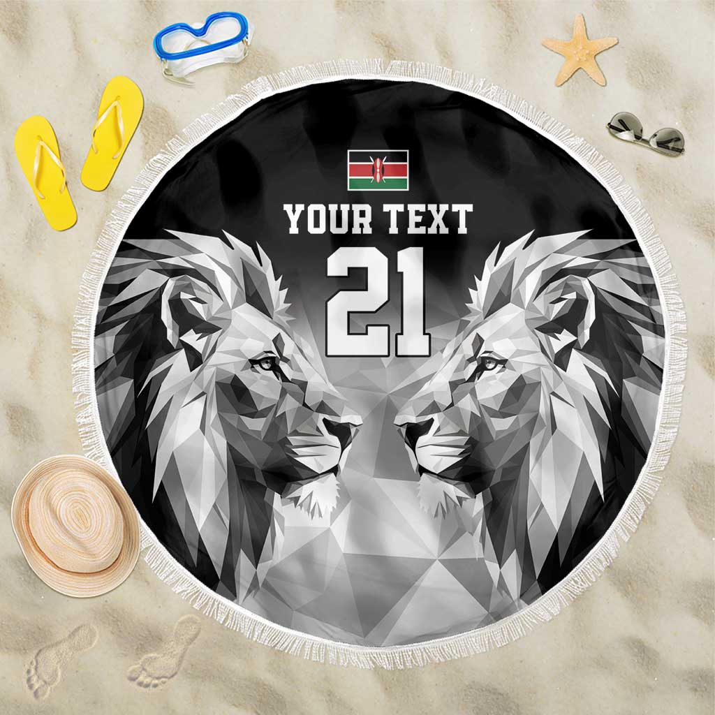 Custom Rugby Africa Kenya Beach Blanket Black Kenyan 22-23 Motif - African Pride