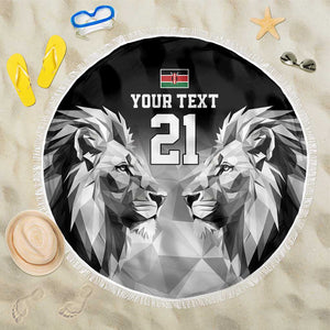Custom Rugby Africa Kenya Beach Blanket Black Kenyan 22-23 Motif - African Pride