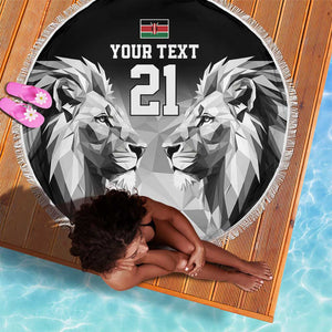 Custom Rugby Africa Kenya Beach Blanket Black Kenyan 22-23 Motif - African Pride