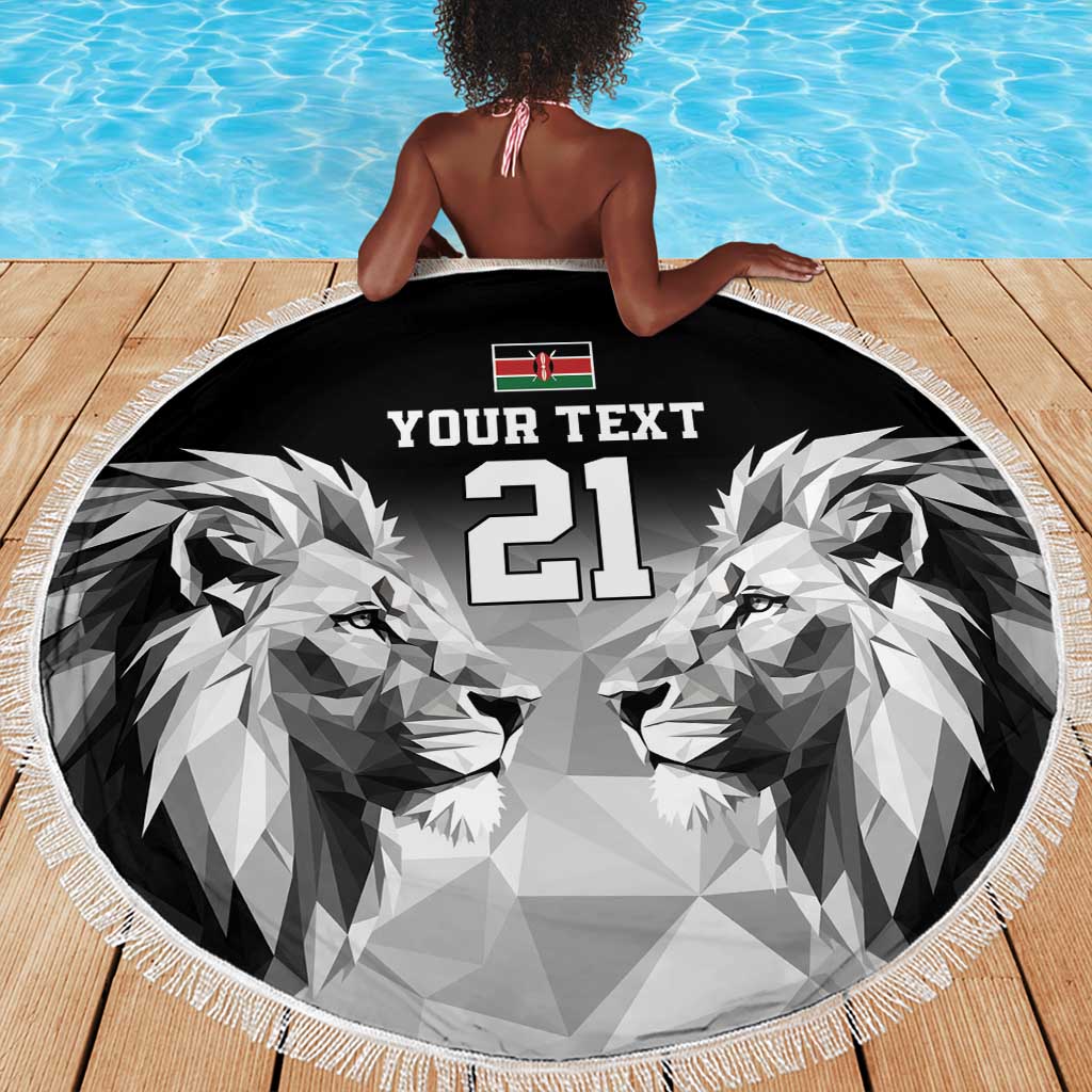 Custom Rugby Africa Kenya Beach Blanket Black Kenyan 22-23 Motif - African Pride