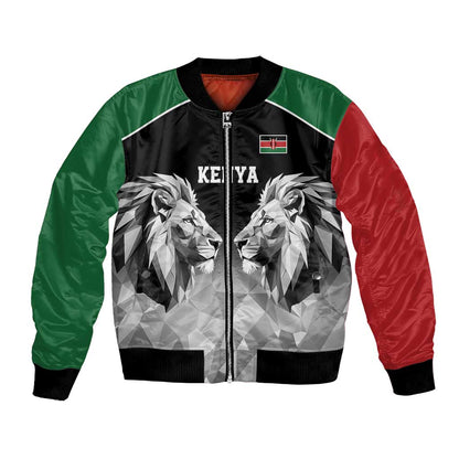 Custom Rugby Africa Kenya Bomber Jacket Black Kenyan 22-23 Motif - African Pride