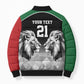 Custom Rugby Africa Kenya Bomber Puffer Jacket Black Kenyan 22-23 Motif