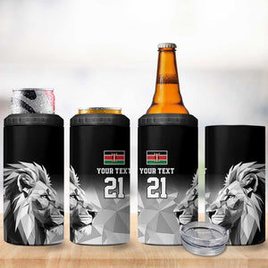 Custom Rugby Africa Kenya 4 in 1 Can Cooler Tumbler Black Kenyan 22-23 Motif - African Pride