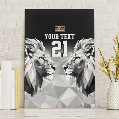 Custom Rugby Africa Kenya Canvas Wall Art Black Kenyan 22-23 Motif - African Pride