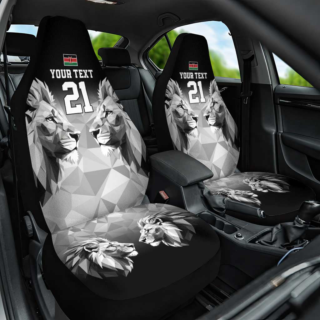 Custom Rugby Africa Kenya Car Seat Cover Black Kenyan 22-23 Motif - African Pride