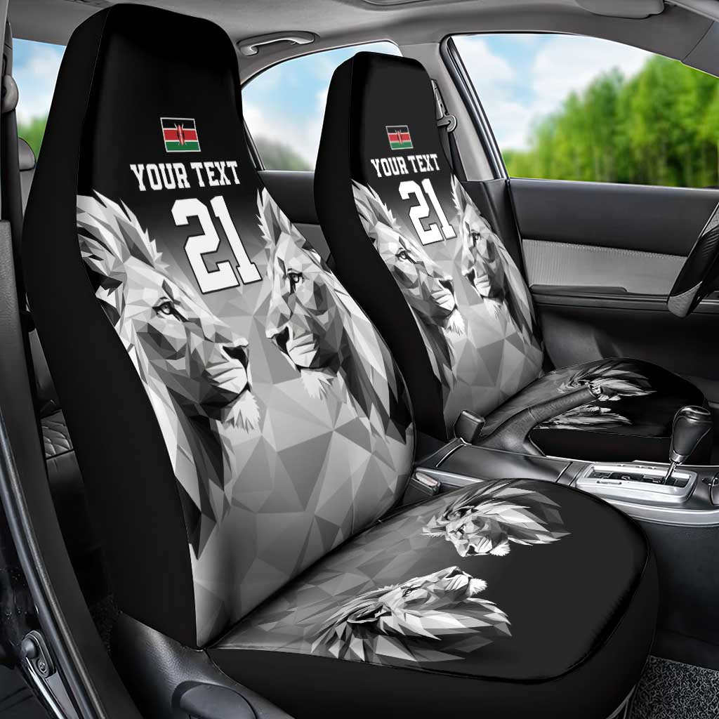 Custom Rugby Africa Kenya Car Seat Cover Black Kenyan 22-23 Motif - African Pride