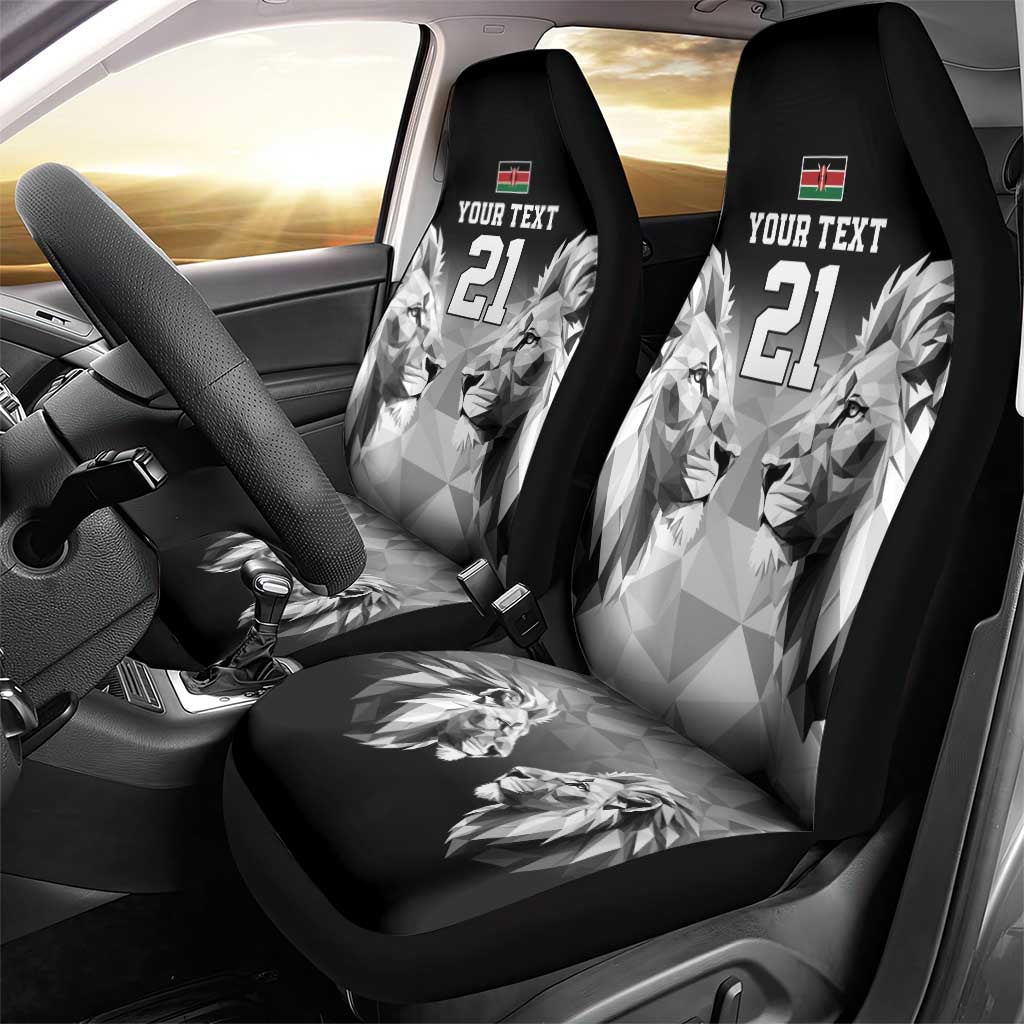 Custom Rugby Africa Kenya Car Seat Cover Black Kenyan 22-23 Motif - African Pride