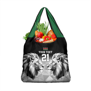 Custom Rugby Africa Kenya Grocery Bag Black Kenyan 22-23 Motif - African Pride