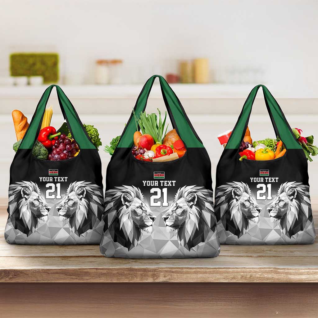 Custom Rugby Africa Kenya Grocery Bag Black Kenyan 22-23 Motif - African Pride