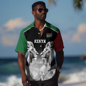 Custom Rugby Africa Kenya Hawaiian Shirt Black Kenyan 22-23 Motif - African Pride