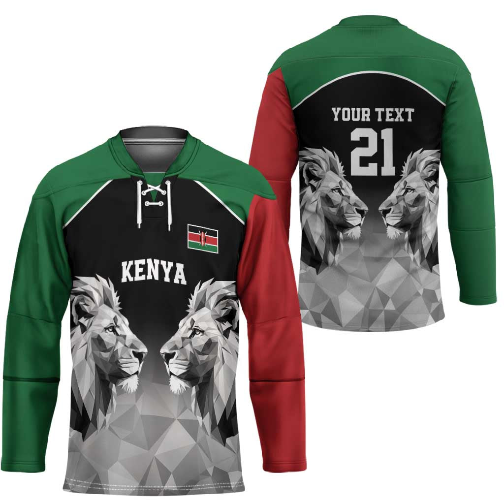 Custom Rugby Africa Kenya Hockey Jersey Black Kenyan 22-23 Motif