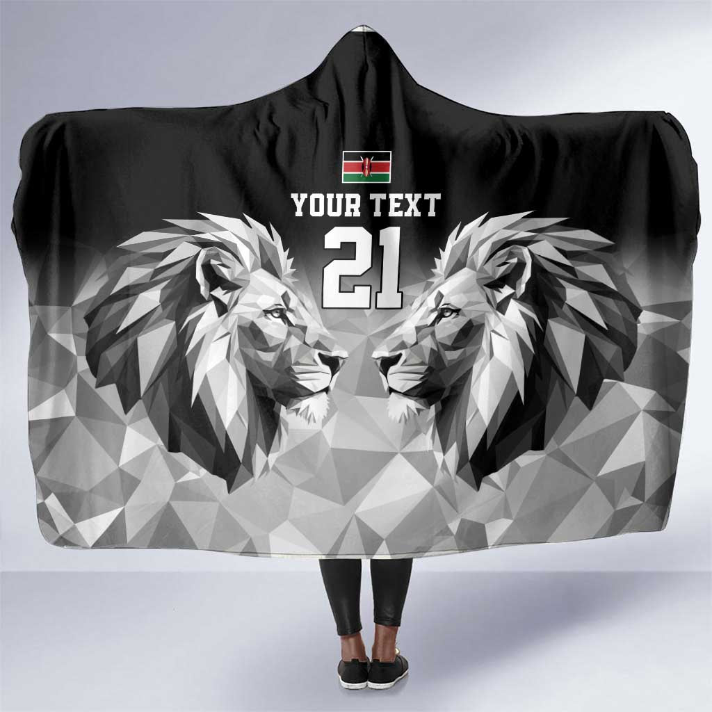 Custom Rugby Africa Kenya Hooded Blanket Black Kenyan 22-23 Motif - African Pride