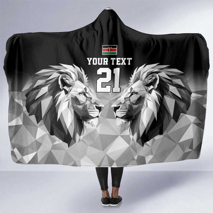 Custom Rugby Africa Kenya Hooded Blanket Black Kenyan 22-23 Motif - African Pride