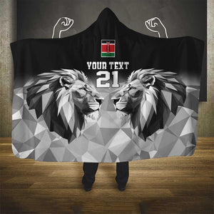 Custom Rugby Africa Kenya Hooded Blanket Black Kenyan 22-23 Motif - African Pride
