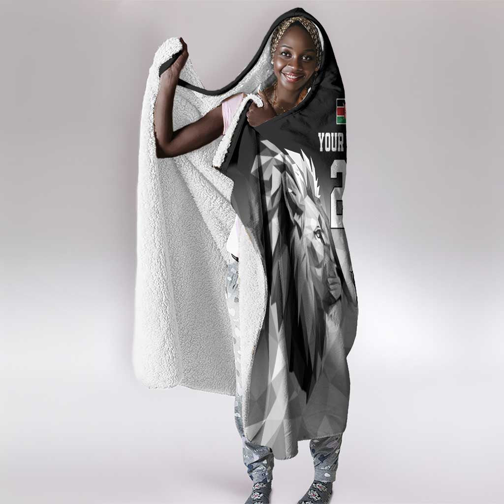 Custom Rugby Africa Kenya Hooded Blanket Black Kenyan 22-23 Motif - African Pride