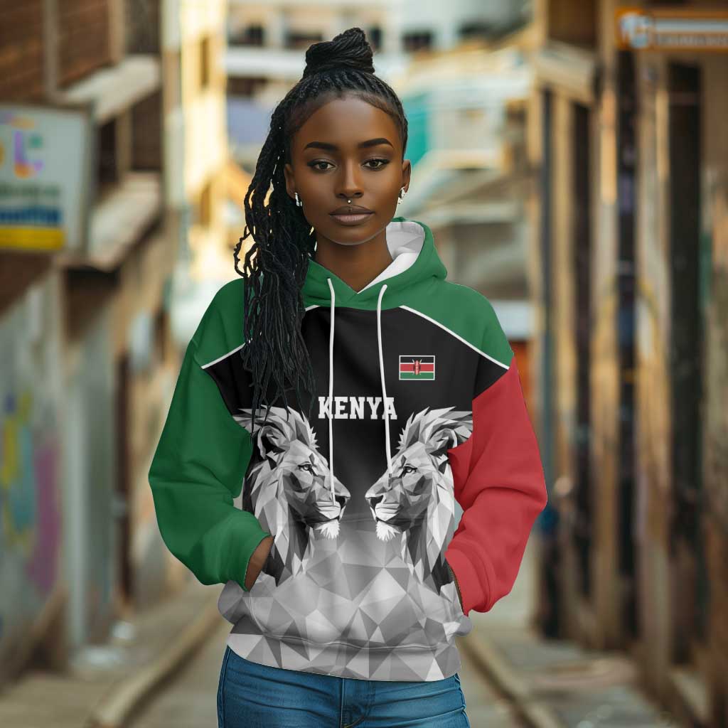 Custom Rugby Africa Kenya Hoodie Black Kenyan 22-23 Motif - African Pride