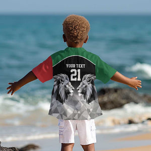 Custom Rugby Africa Kenya Kid Hawaiian Shirt Black Kenyan 22-23 Motif - African Pride