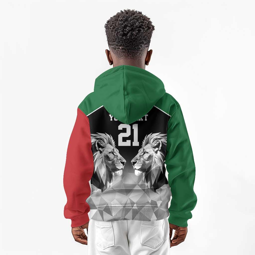 Custom Rugby Africa Kenya Kid Hoodie Black Kenyan 22-23 Motif - African Pride