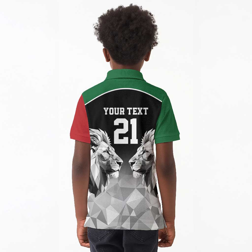 Custom Rugby Africa Kenya Kid Polo Shirt Black Kenyan 22-23 Motif - African Pride