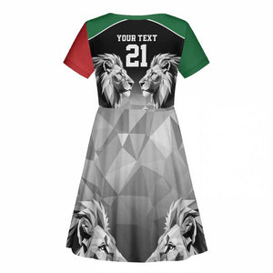 Custom Rugby Africa Kenya Kid Short Sleeve Dress Black Kenyan 22-23 Motif - African Pride