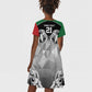 Custom Rugby Africa Kenya Kid Short Sleeve Dress Black Kenyan 22-23 Motif - African Pride