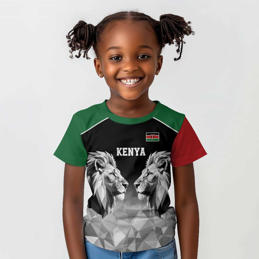 Custom Rugby Africa Kenya Kid T shirt Black Kenyan 22-23 Motif - African Pride