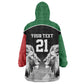 Custom Rugby Africa Kenya Kid Wearable Blanket Hoodie Black Kenyan 22-23 Motif - African Pride