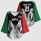 Custom Rugby Africa Kenya Kimono Sleeve Blouse Black Kenyan 22-23 Motif