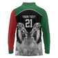 Custom Rugby Africa Kenya Long Sleeve Polo Shirt Black Kenyan 22-23 Motif - African Pride